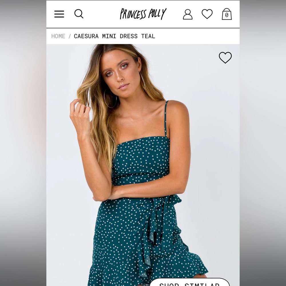 Princess Polly CAESURA MINI DRESS TEAL